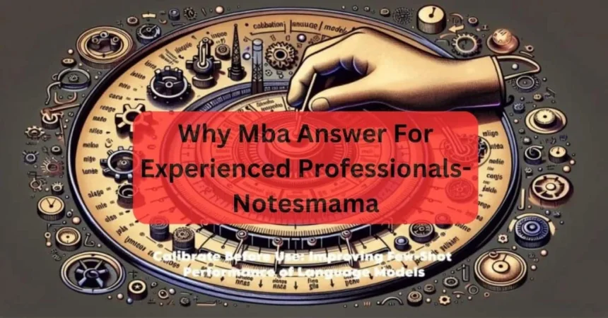 Why MBA Answer For Experienced Professionals-Notesmama